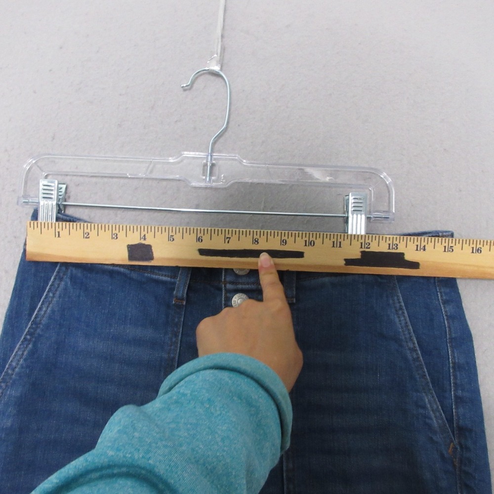 Loft The Slim Flare Jeans 29 8 Button Fly Patch Pockets Capsule Wardrobe 2024‎ - Picture 4 of 14